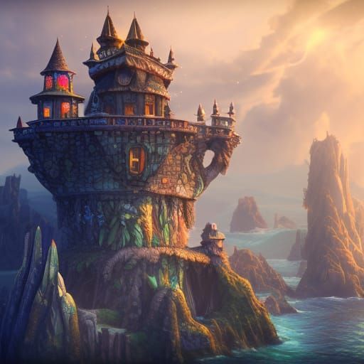 Tall tower near ocean