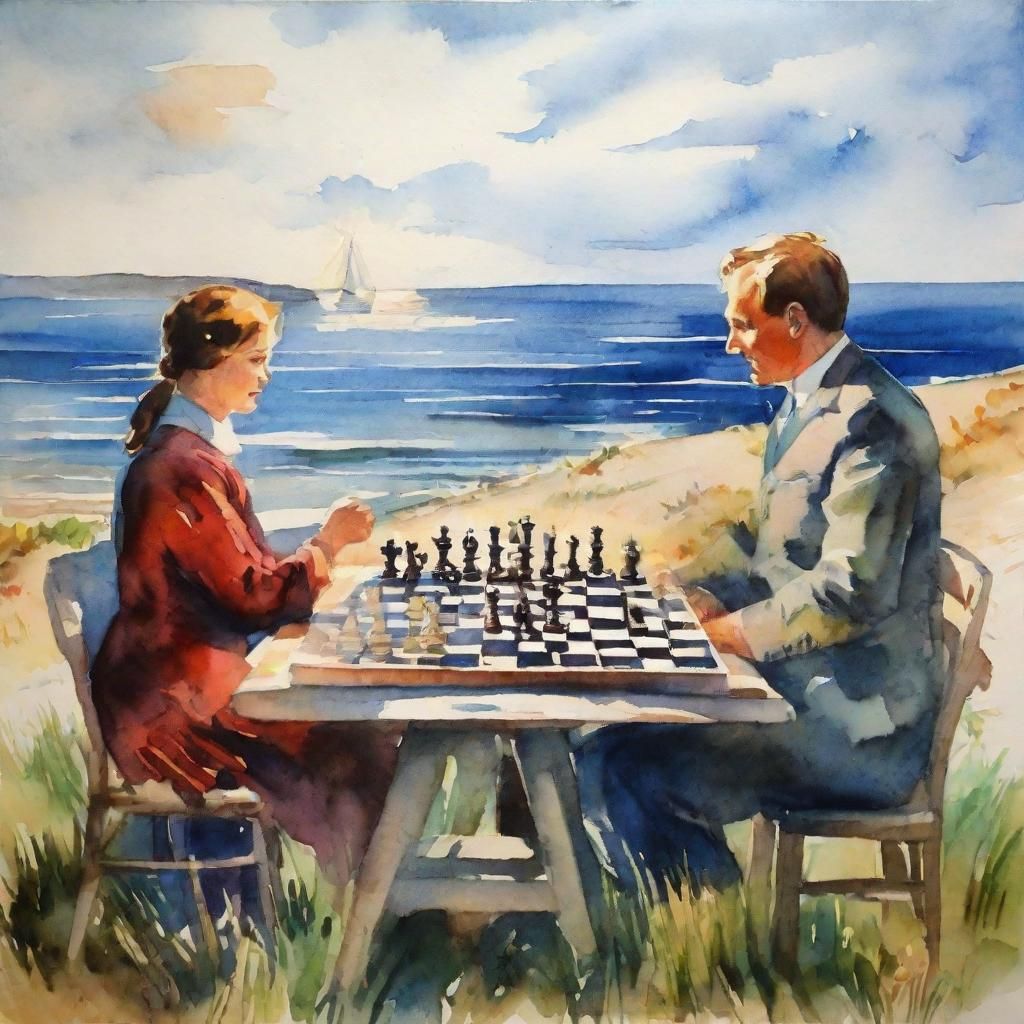 Playing chess by the seashore  by @thile