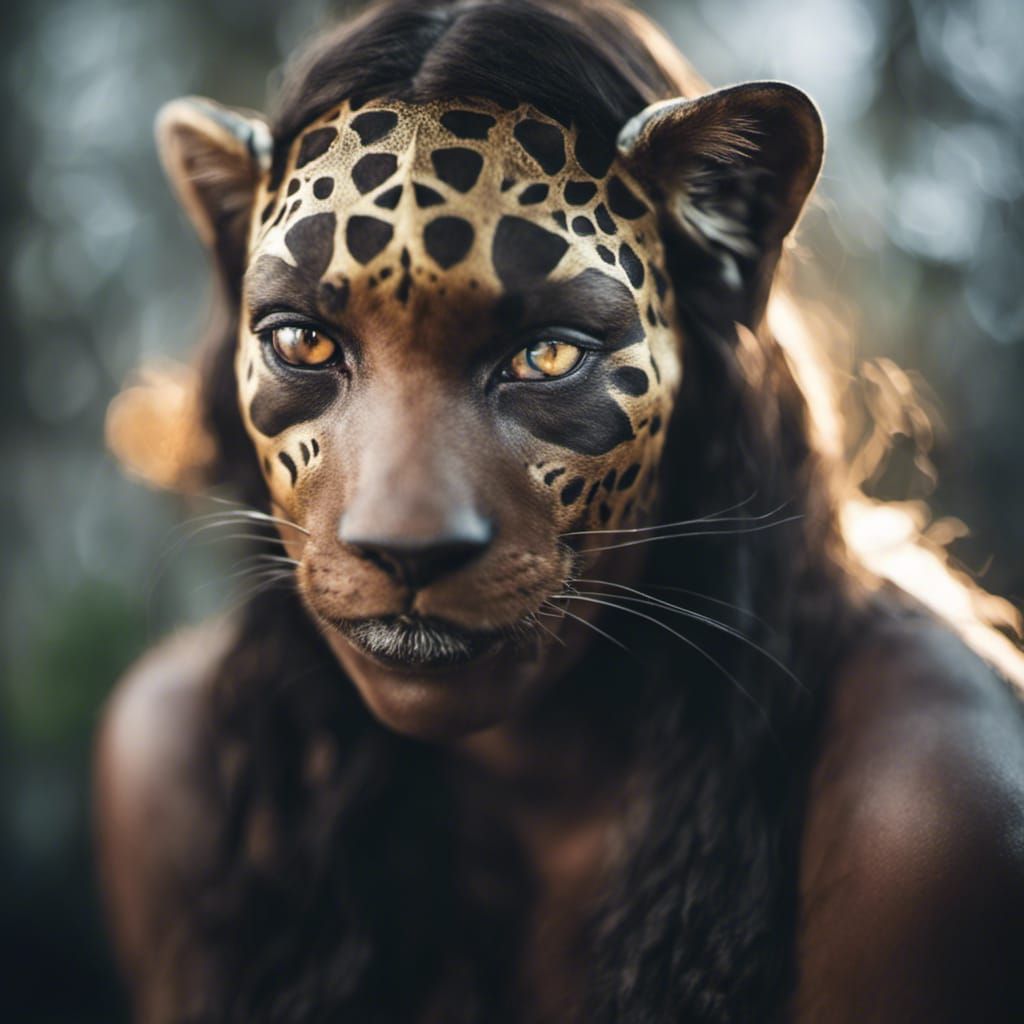 portrait of a panther-woman - AI Generated Artwork - NightCafe Creator