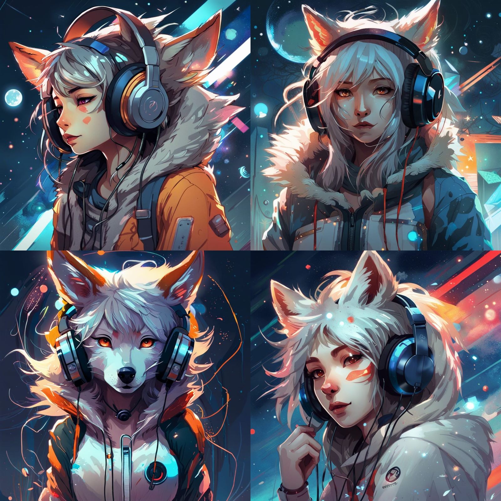 Wolf girls - AI Generated Artwork - NightCafe Creator