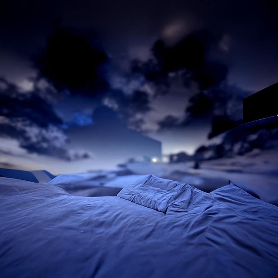 Sitting in bed at night lonely.