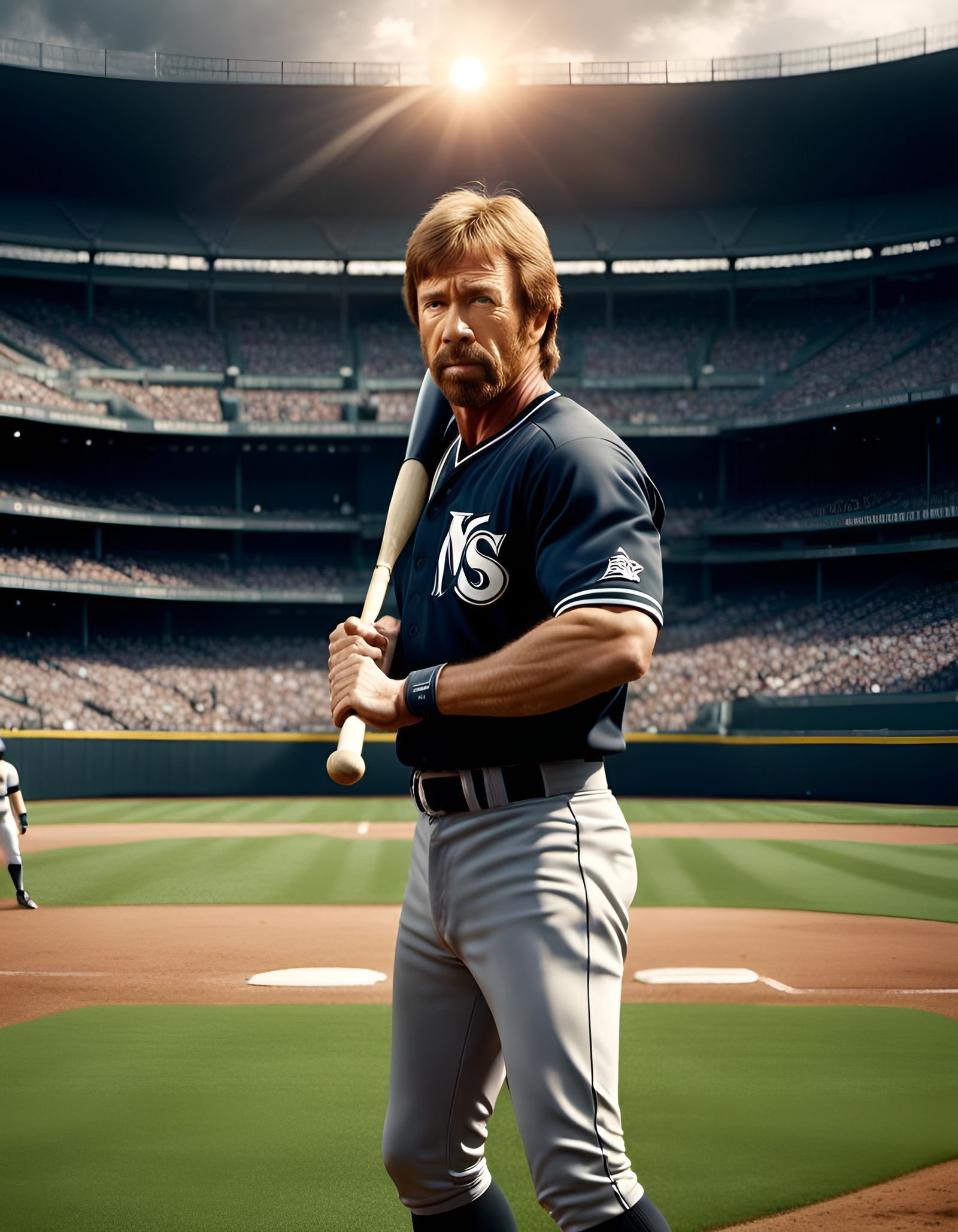 Chuck Norris plays baseball !
