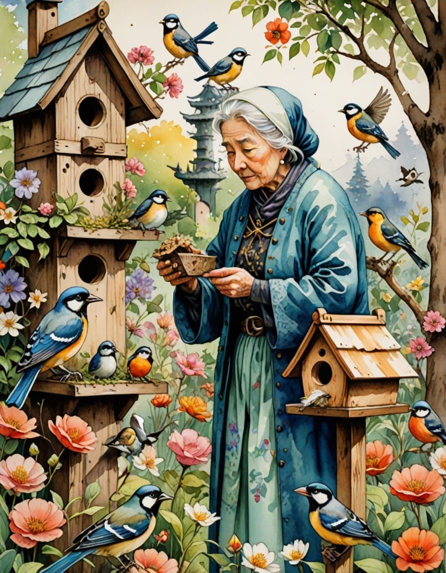 Restocking the birdhouses   by @Billcat