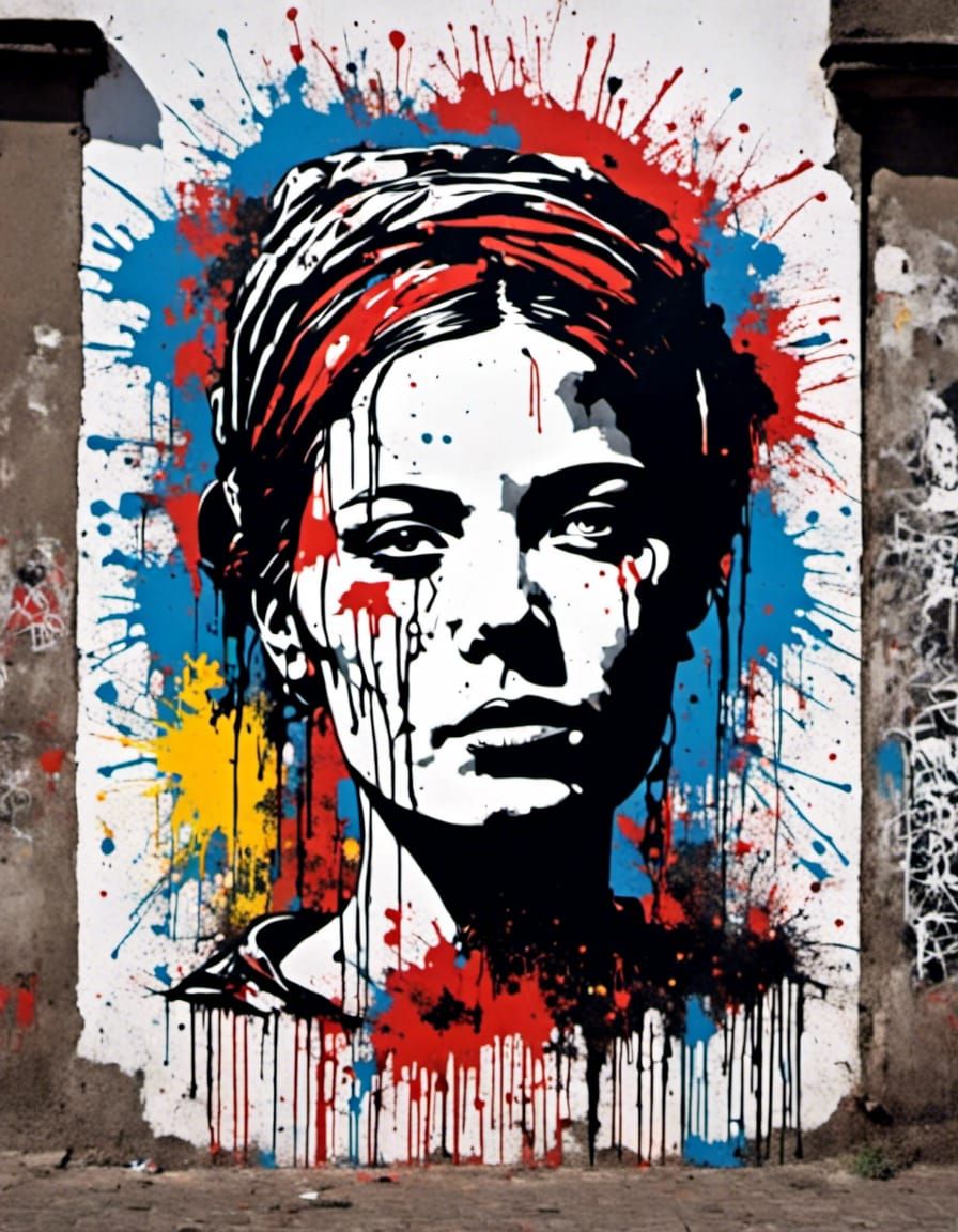 Калина (Kalyna) | 🇺🇦 graffiti portrait (Splatter Graffiti + Neo-expressionism)