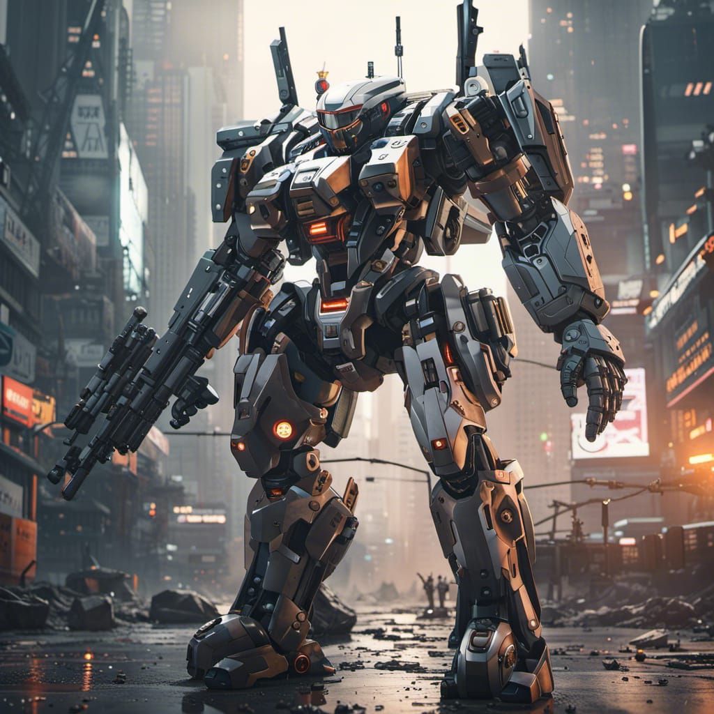 High-tech Mecha futuristic defending the city 🔥🌆 - AI Generated Artwork ...