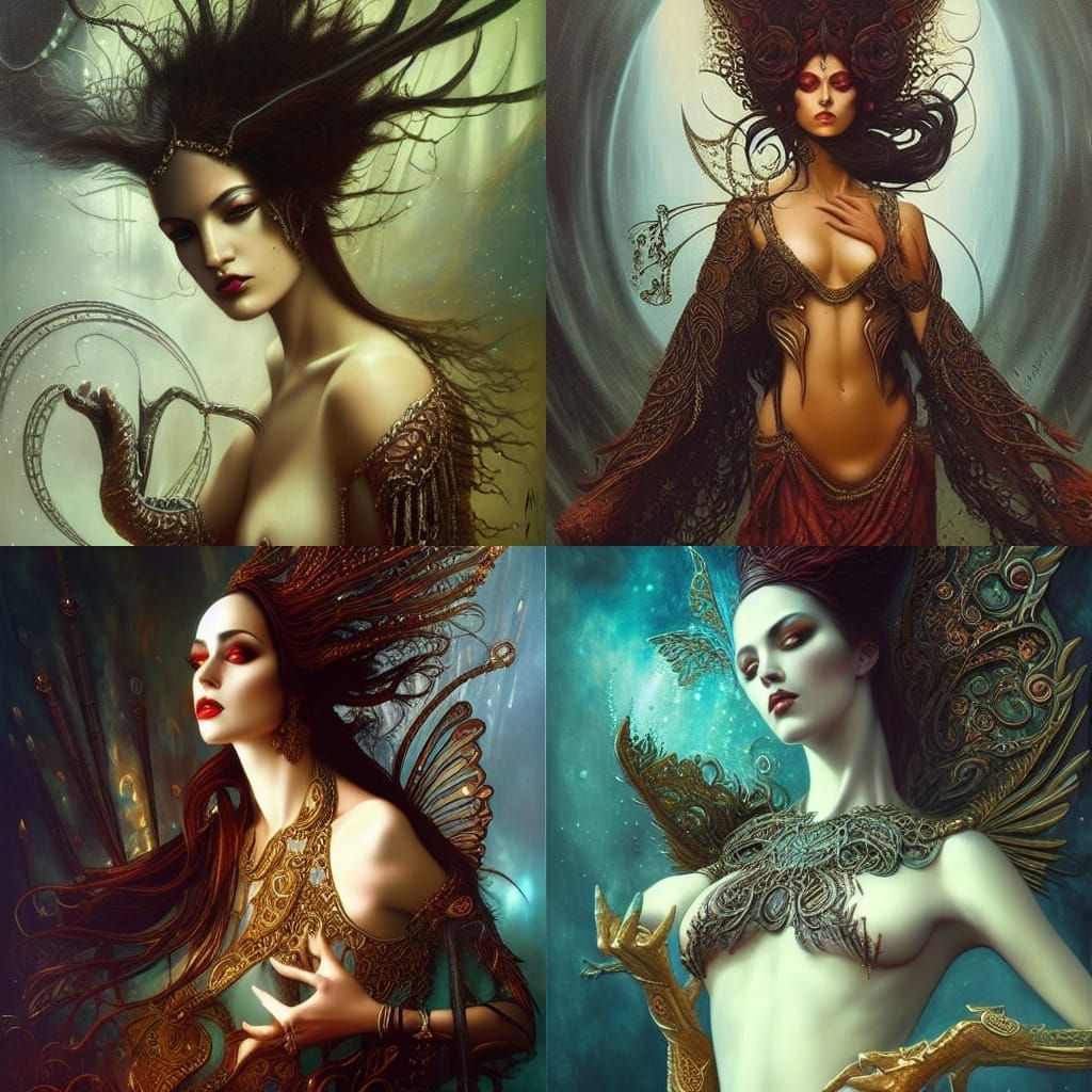 Dark fantasy, oil painting,