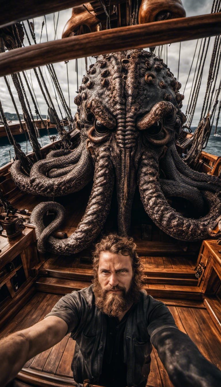 Kraken says cheeeese!  by @Floofster