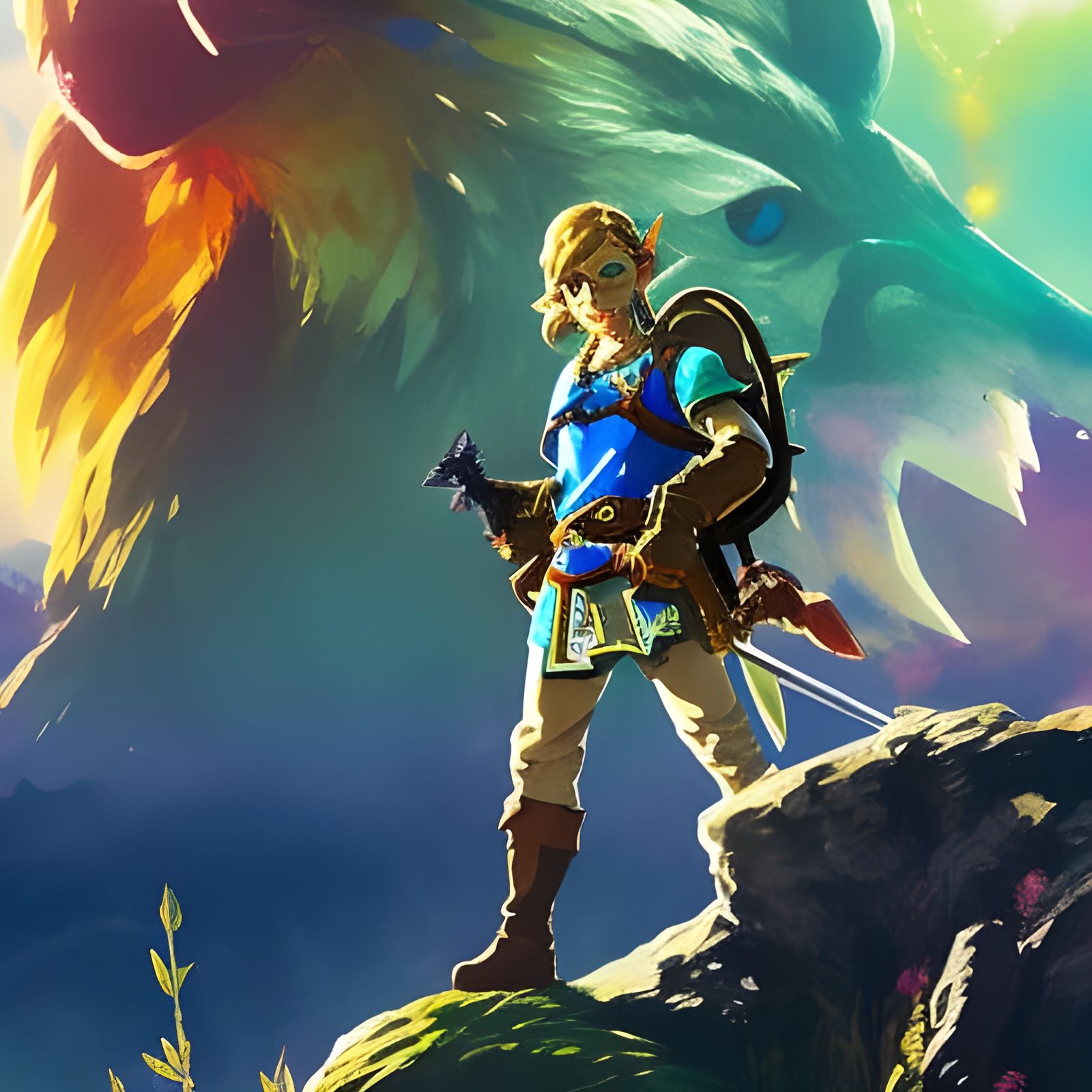 Link in Zelda breath of the wild - AI Generated Artwork - NightCafe Creator