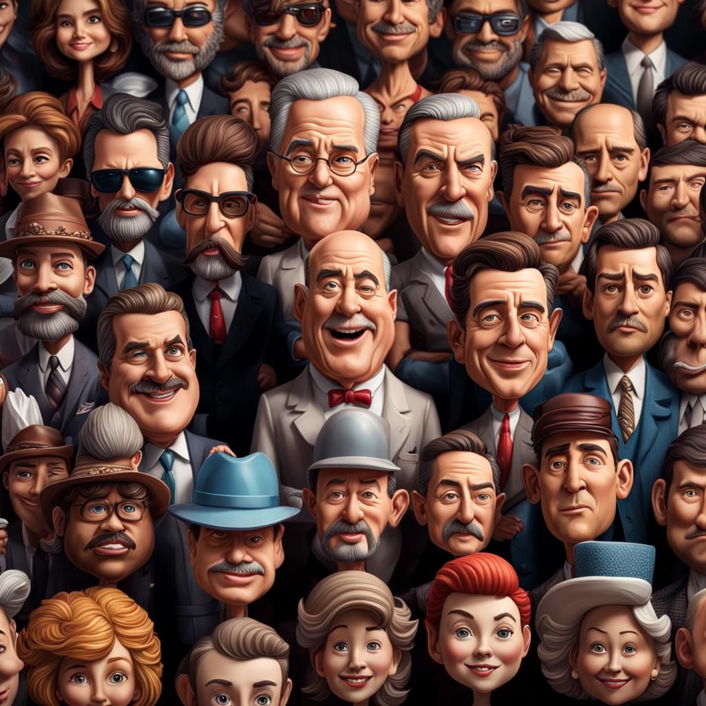 caricatured characters in bobblehead form. - AI Generated Artwork ...