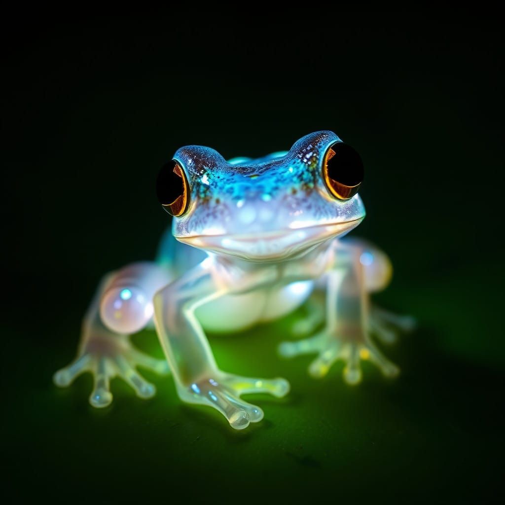 Bioluminescent frog  by @Daleone