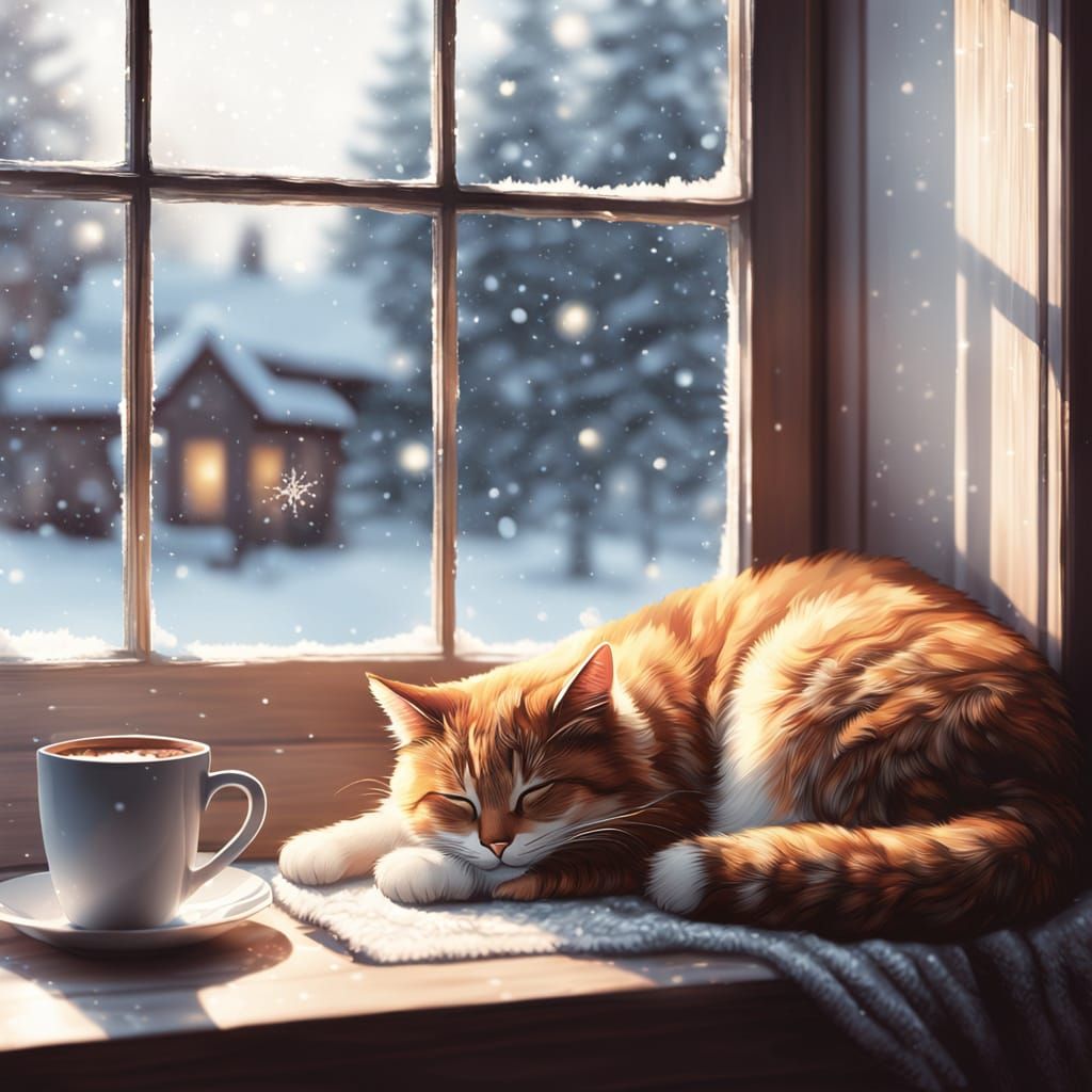 I feel comforted staying warm on the first day of snow 🥰❄