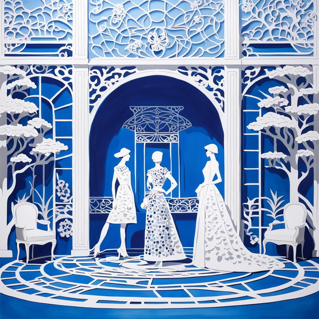 Blue and White