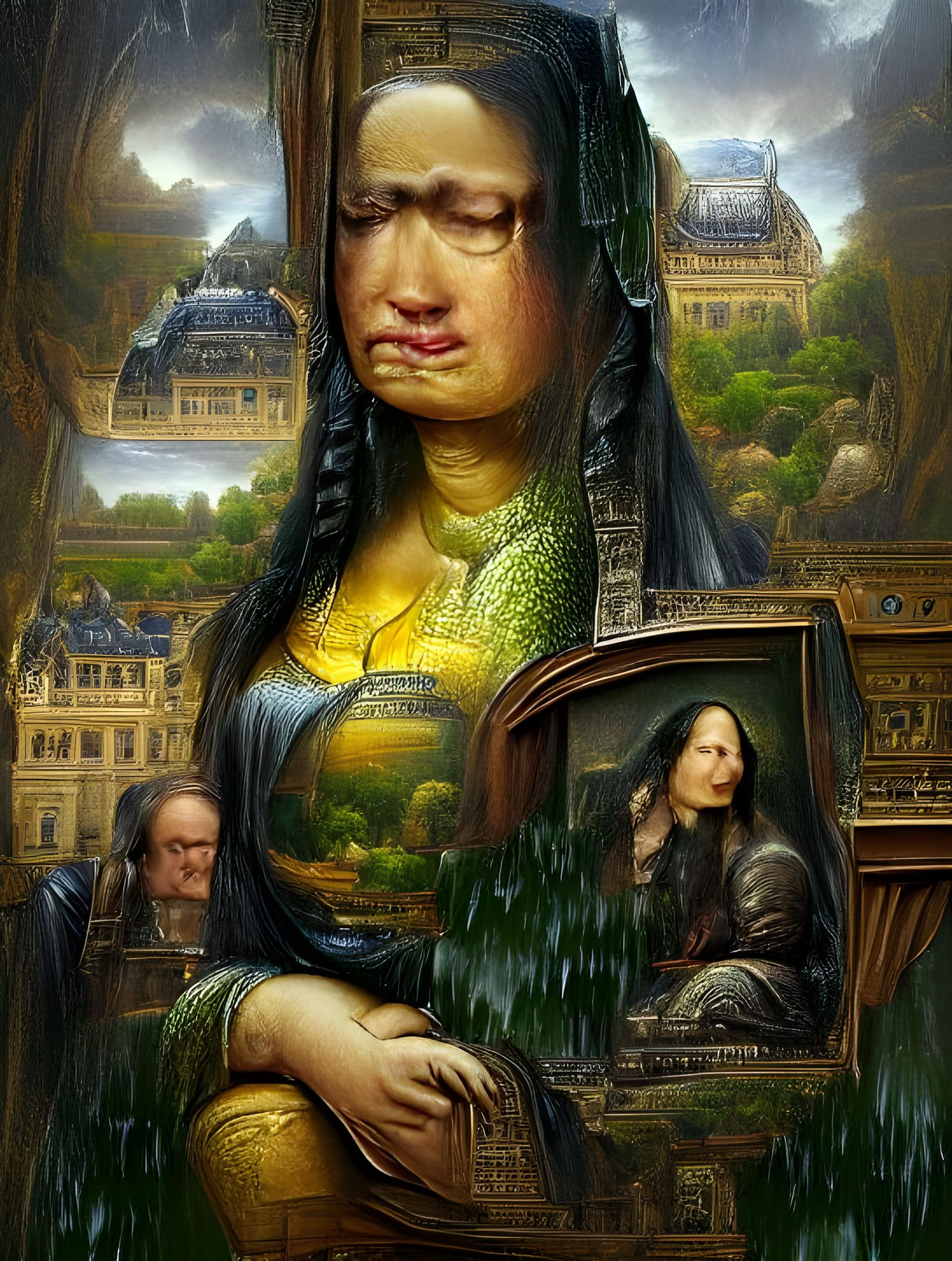 Mona Lisa Crying - AI Generated Artwork - NightCafe Creator