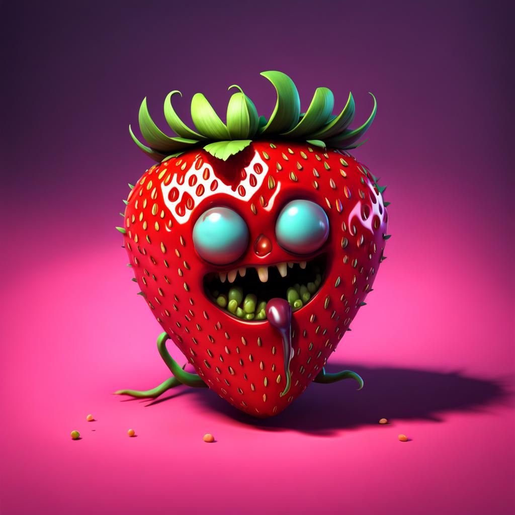 Zombie strawberry AI Generated Artwork NightCafe Creator