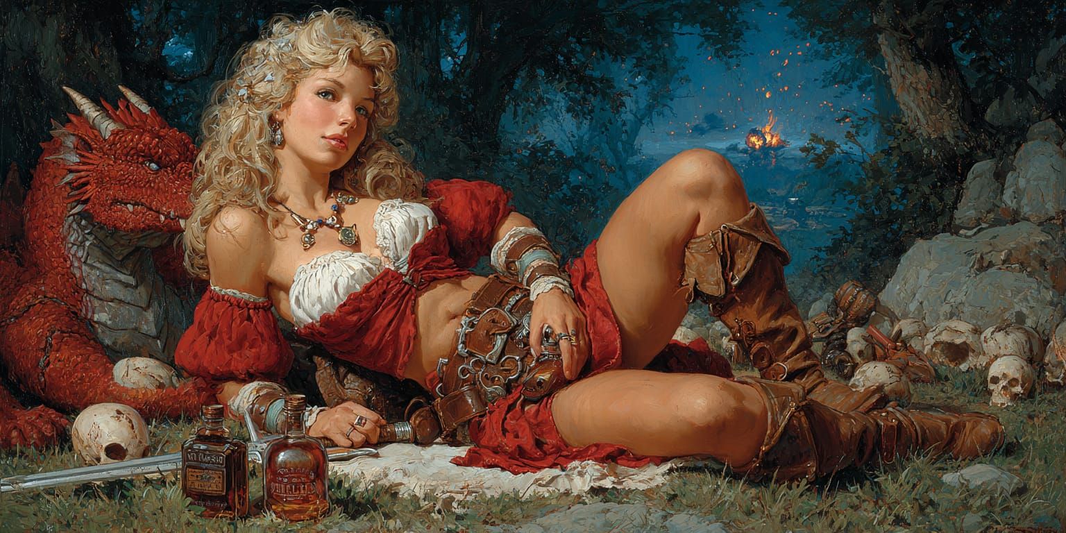 Retro Fantasy Pin Up