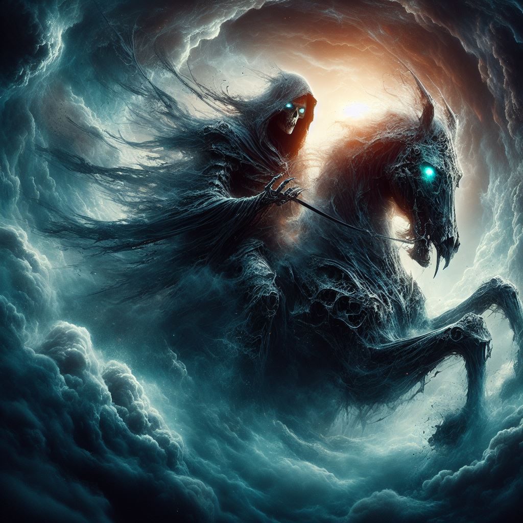 Death galloping through the mists