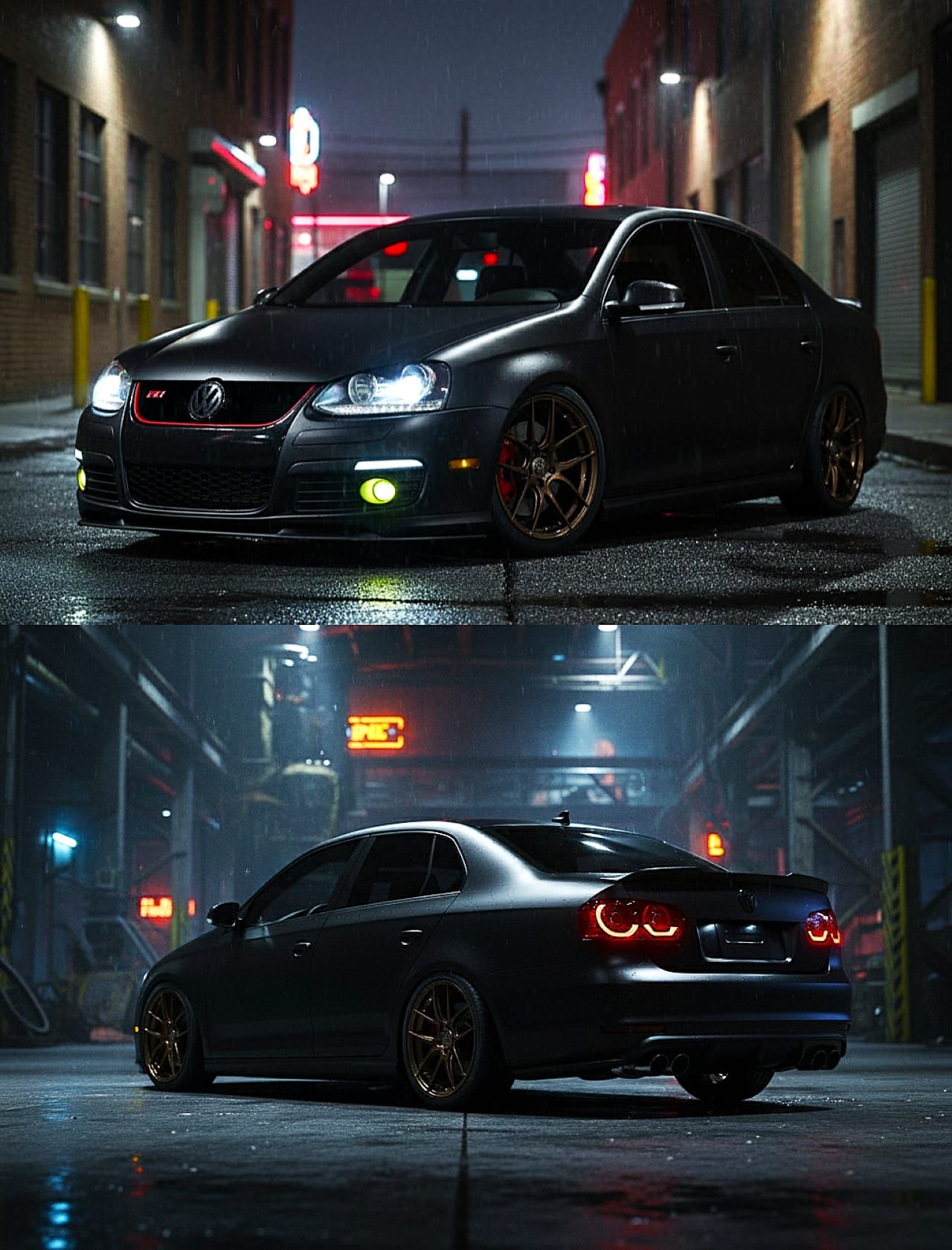 Volkswagen Jetta Stealth GLI Concept, urban night shot