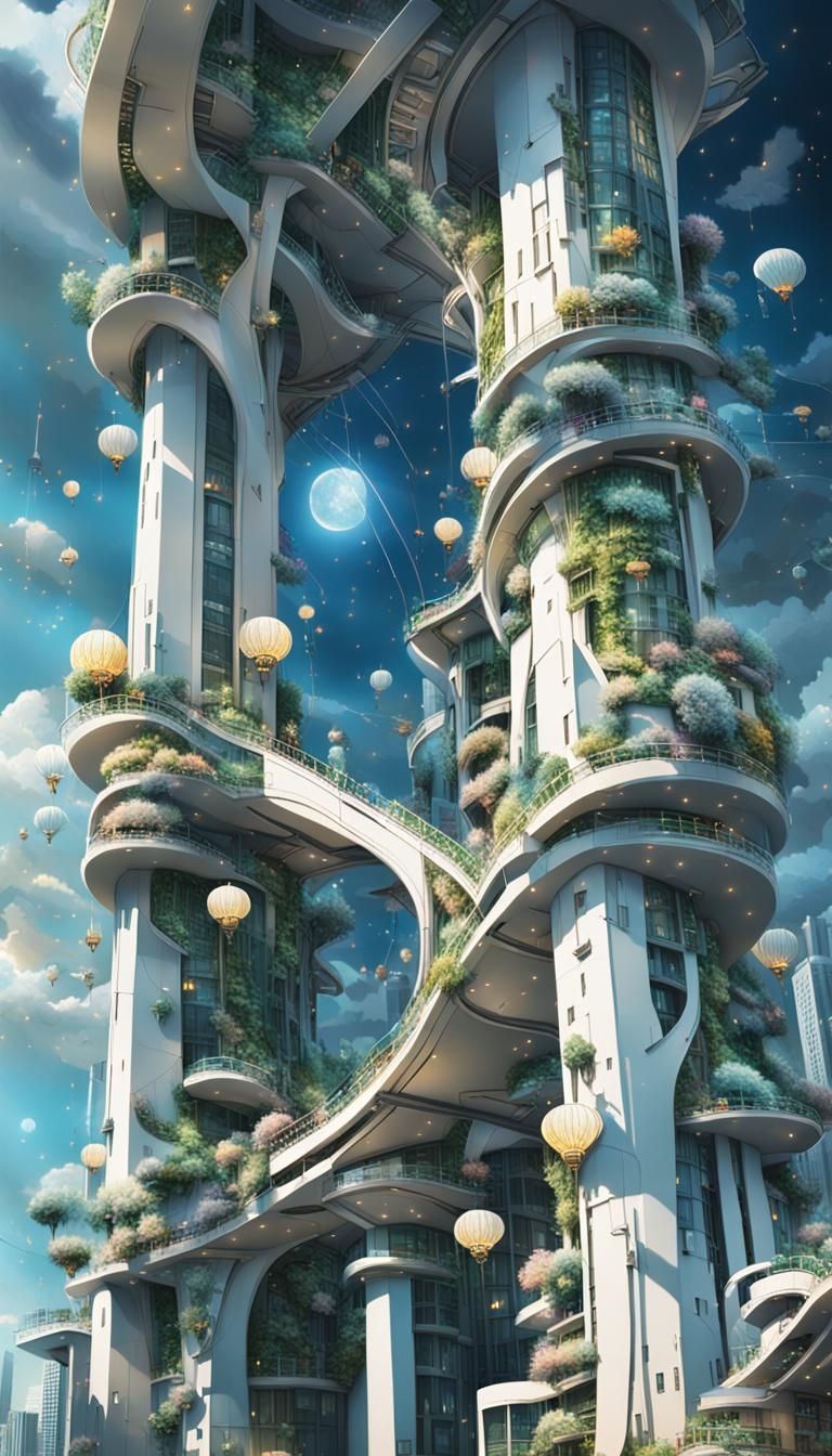 Sustainable garden tower AI Generated Artwork NightCafe Creator