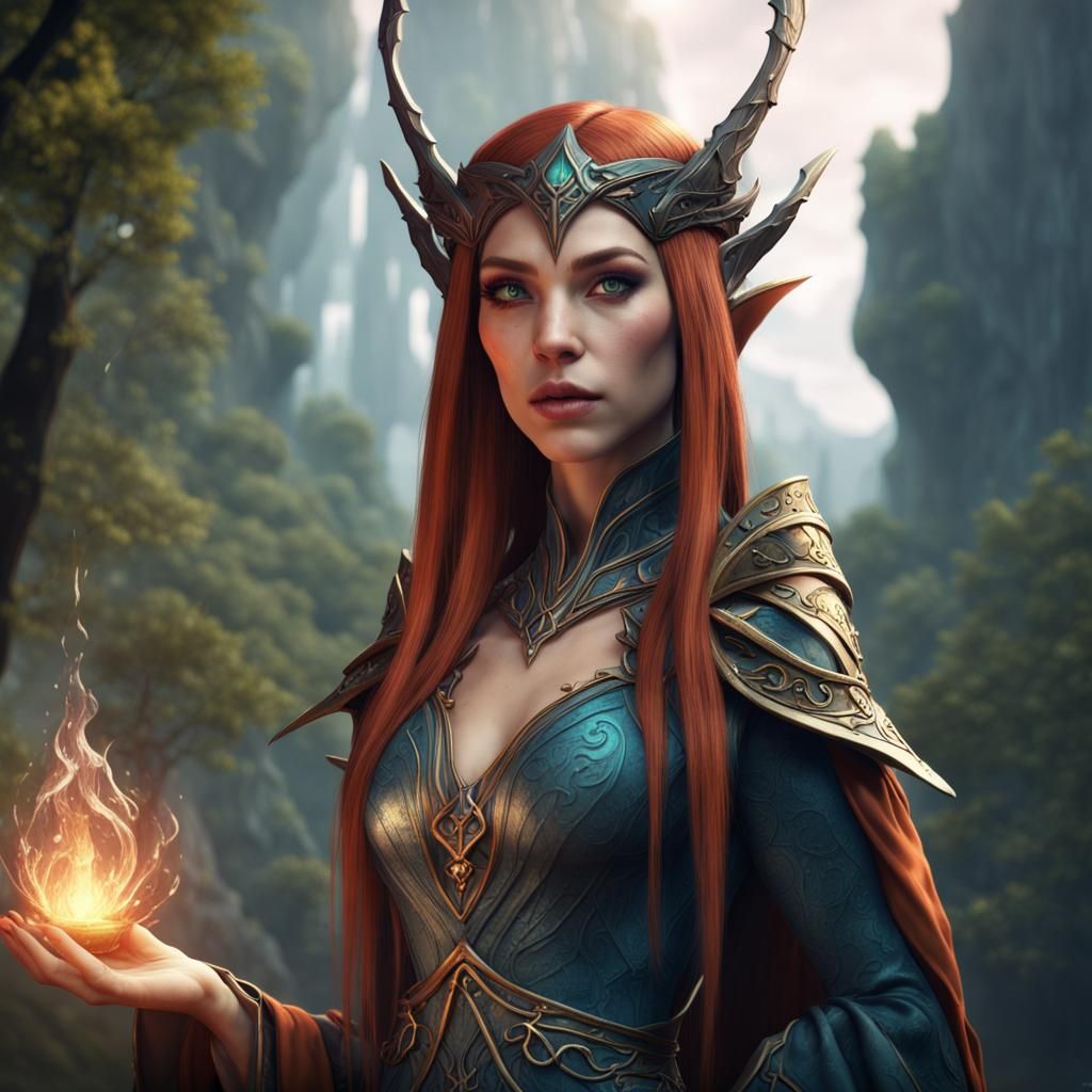 Beautiful elven sorceress - AI Generated Artwork - NightCafe Creator