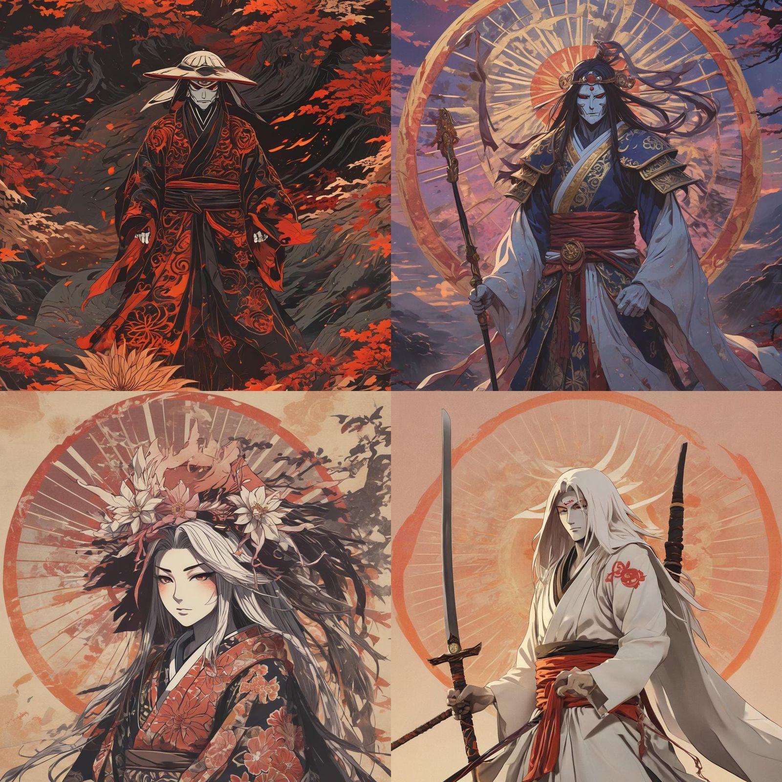 Japanese Soul Reaper with Amaterasu in Anime Style