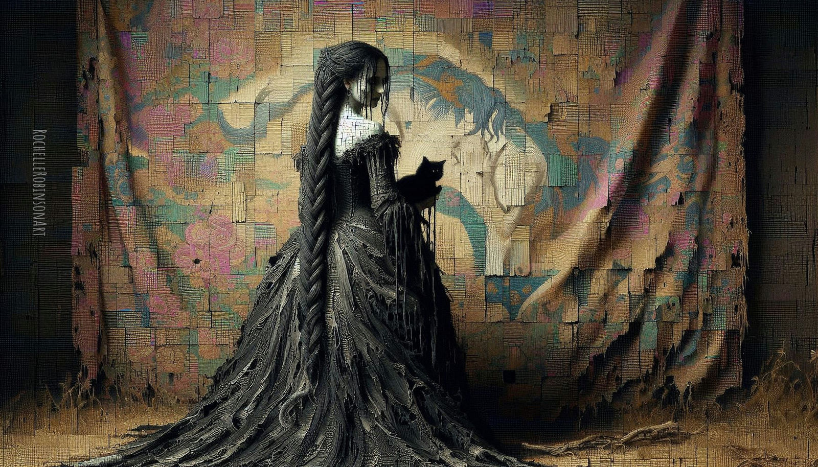A Witch And Her Cat - Gothic Art