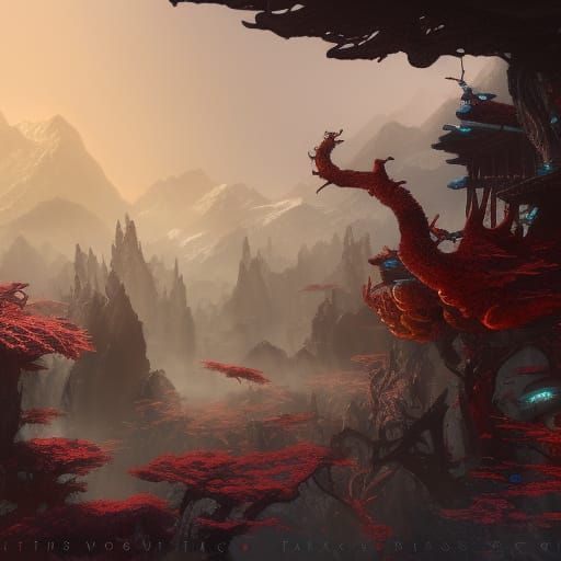 Shadow Warrior: Detailed Matte Painting in Deep Color