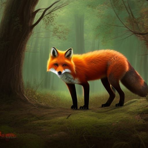 Red fox in the woods