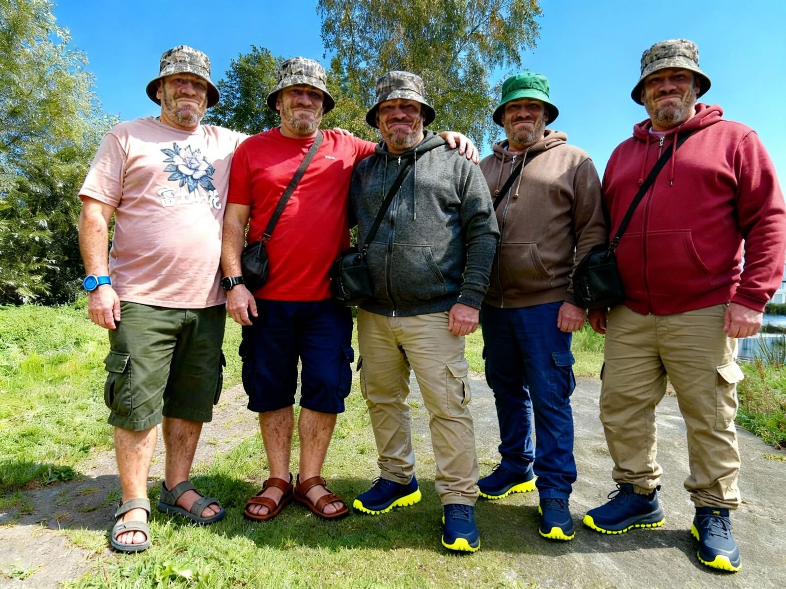 Boy band The Backstreet Billys showing off their dance moves