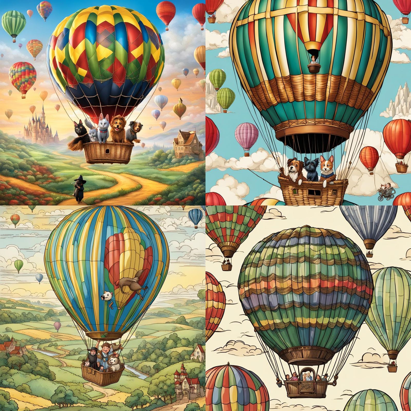 A magnificent hot air ballon with dorthy and toto from the w...