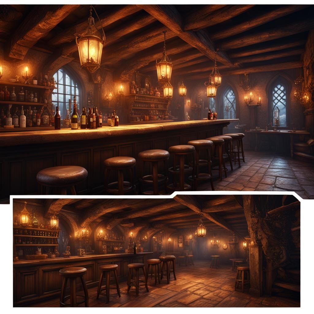 Mandalyn on the bar of a medieval tavern - AI Generated Artwork ...