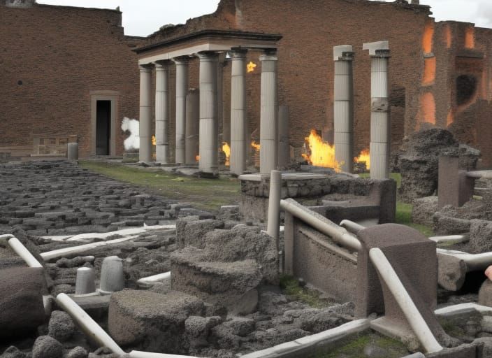 Pompeii exploding