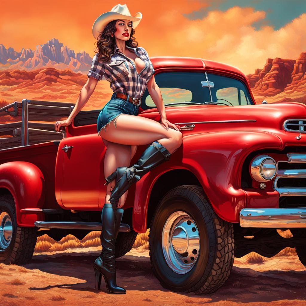 Red Truck Pin-Up