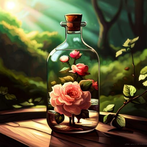 Roses in a bottle   by @Chirminth