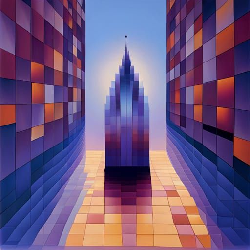 beautiful tower by Victor Vasarely