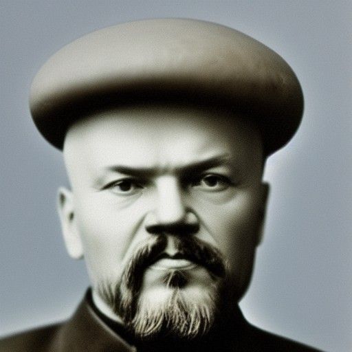 lenin with a mushroom hat