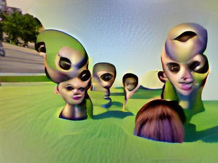 a group of aliens with big heads