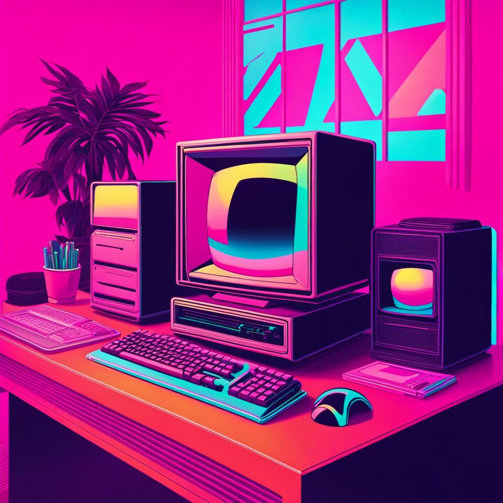 computer vaporwave style - AI Generated Artwork - NightCafe Creator