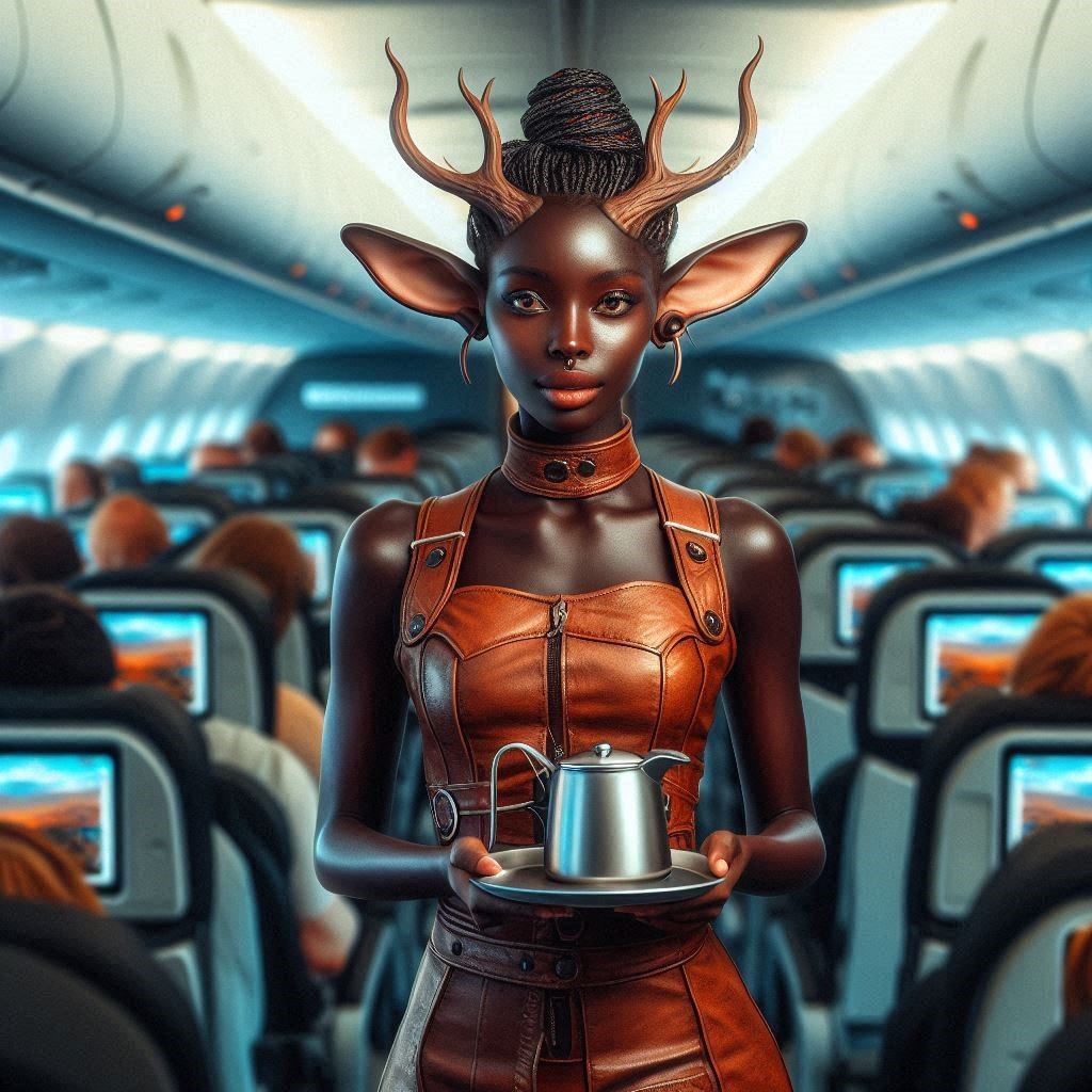 Backdoor as air stewardess