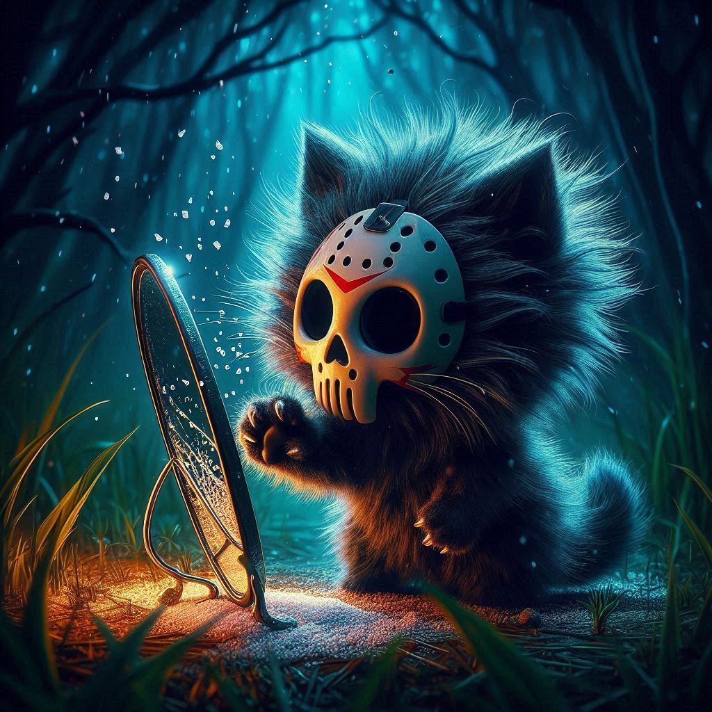 Superstitious Cat knockin' on Cracked Mirror into a Salt on ...