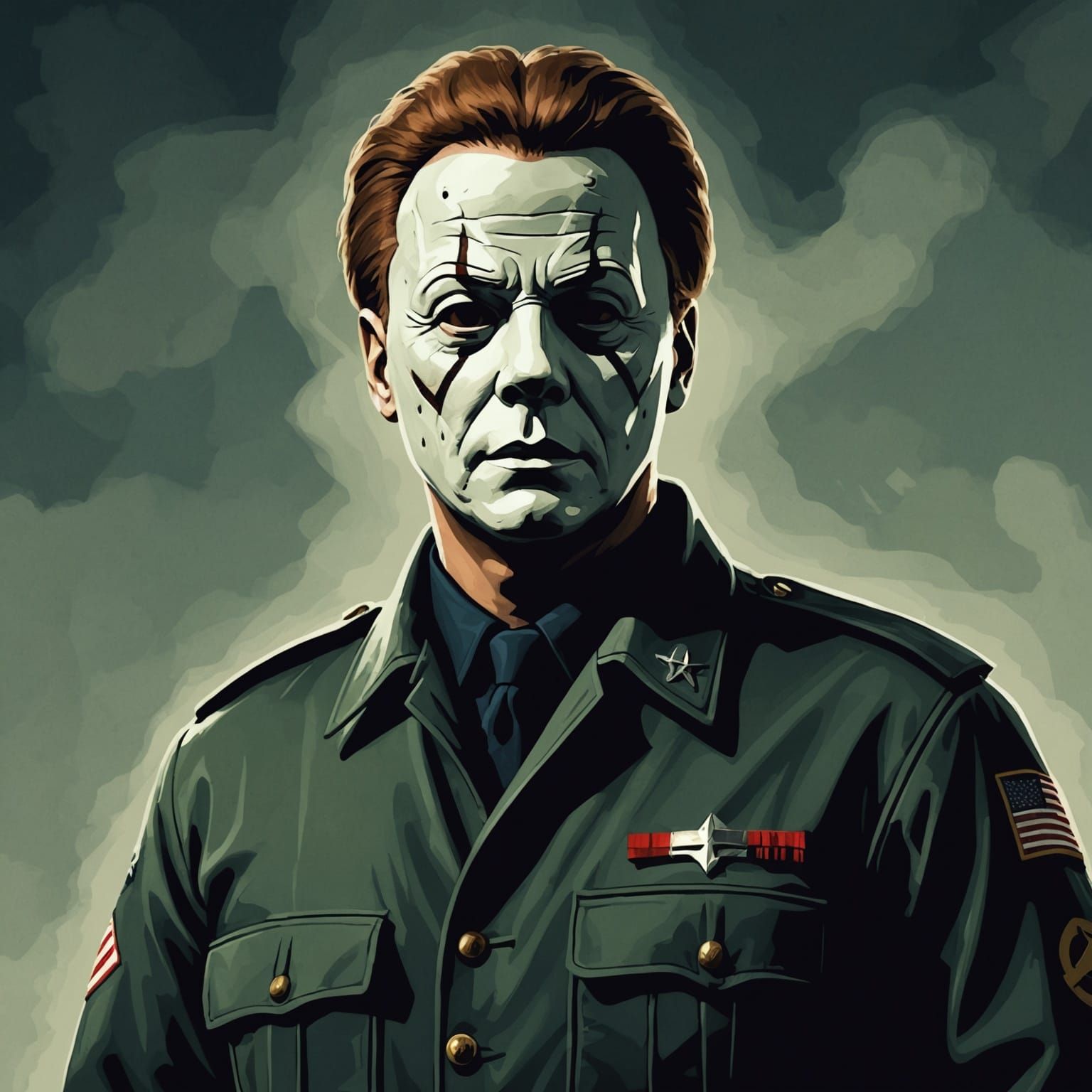 Michael Myers in a world war 2 uniform. 