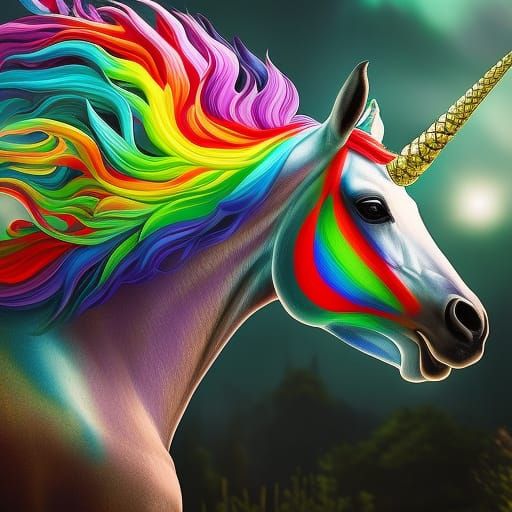 A unicorn horse, colourful ,beautiful, intricate, detailed m...