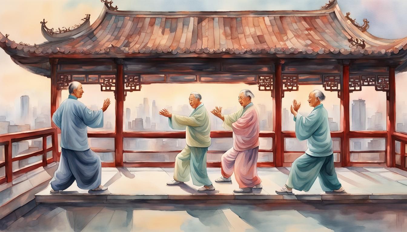 Tai Chi On The Roof - Ai Generated Artwork - Nightcafe Creator