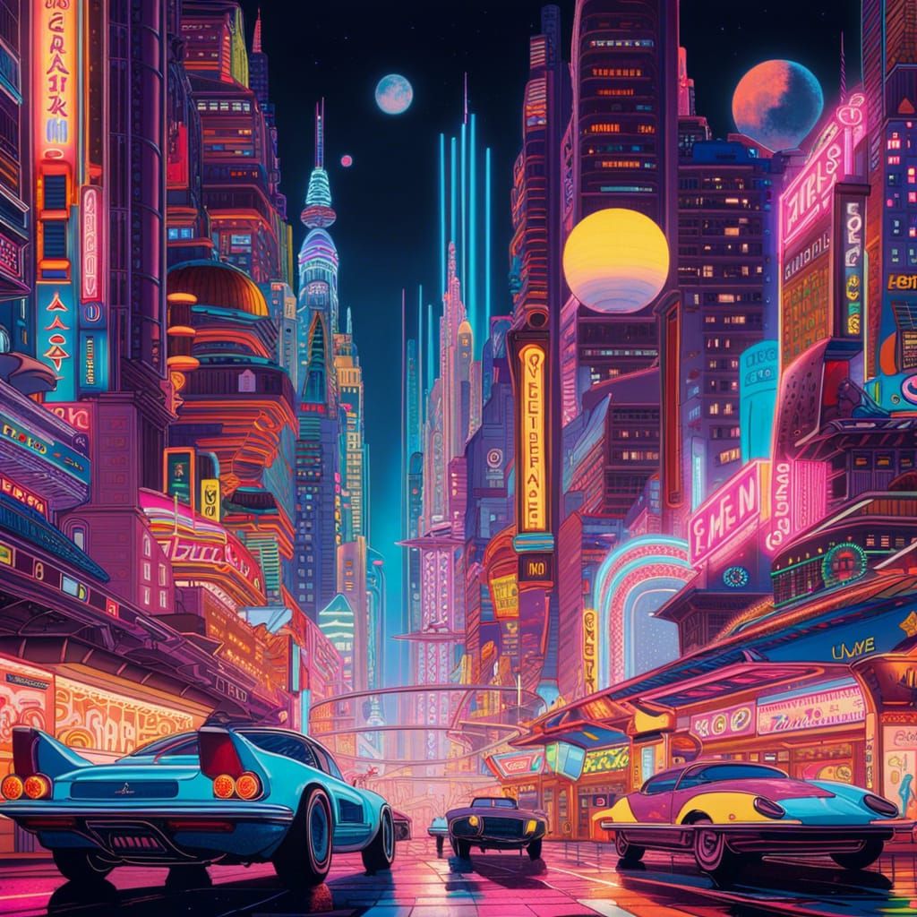 Futuristic Cityscape - AI Generated Artwork - NightCafe Creator