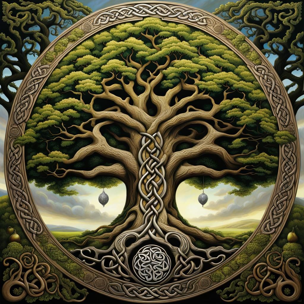 Oak tree, Celtic, celestial, chosen too, upscaled