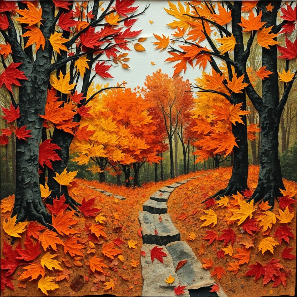 Fall Paper Collage Art