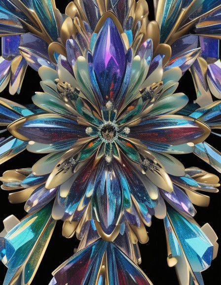 Vibrant Crystal Bloom in Microscopic Depths