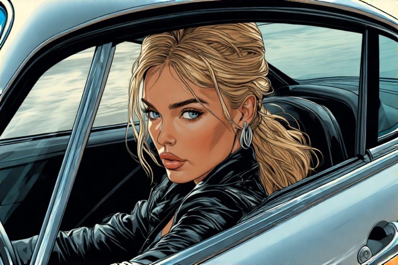 Pretty Blonde in a Porsche, Passing By