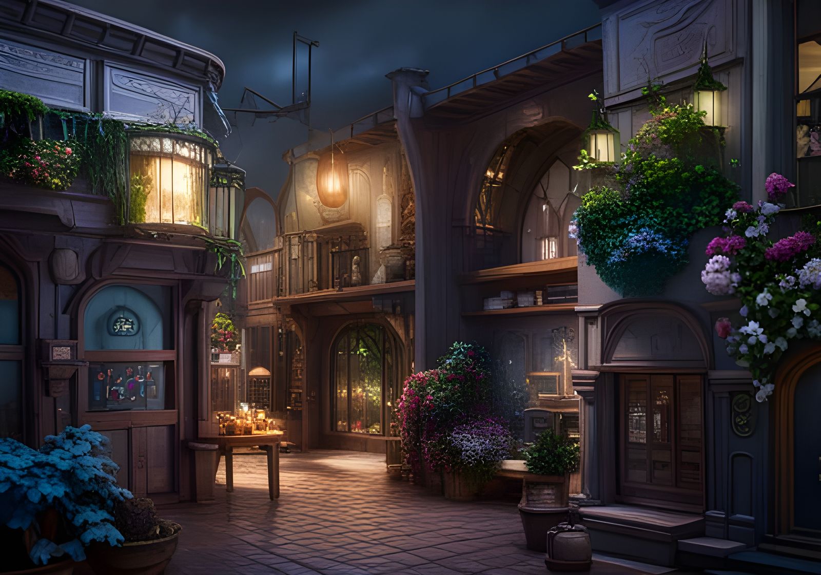 Magic Flower Shop in the forest AI Generated Artwork NightCafe Creator