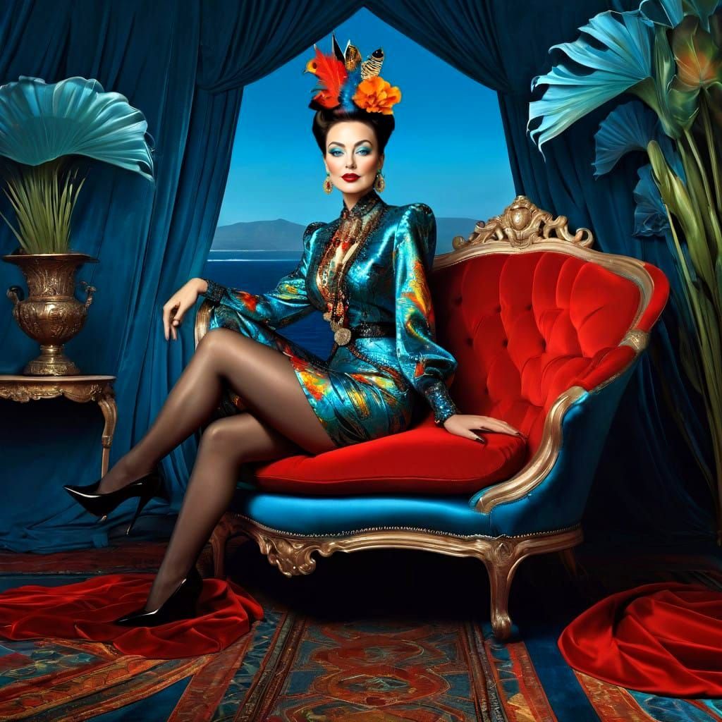 Charming Woman in a Fantastic Surrealistic Scene