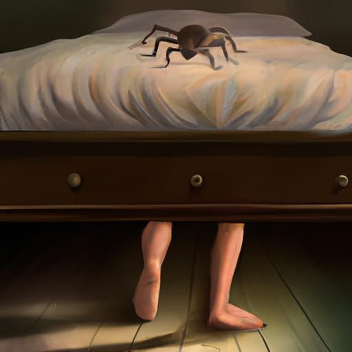 I saw something crawling under my bed at night AI Generated Artwork